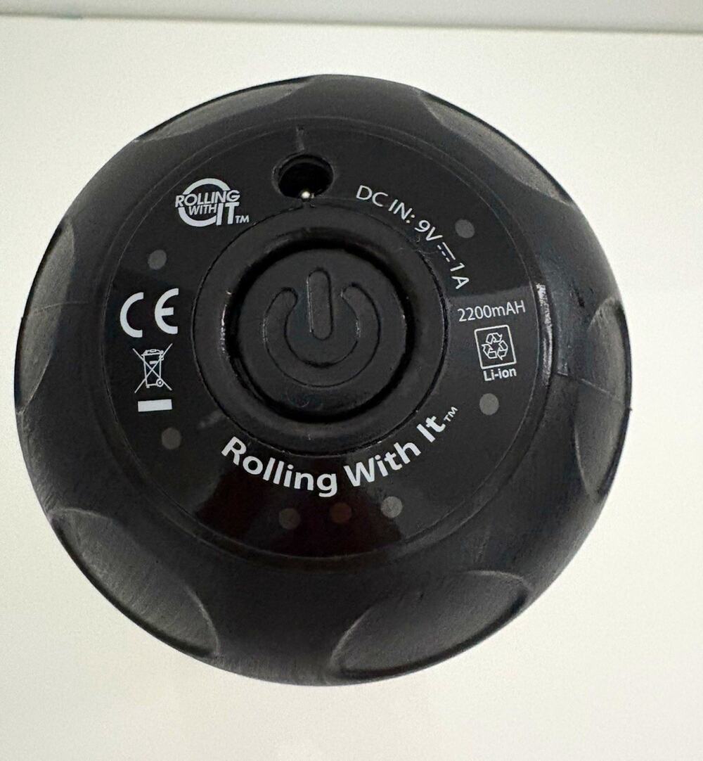 Rolling With It Rechargeable Vibrating Massage Ball, Full Body Black 9V